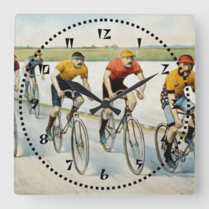 Horloge Carrée Course de bicyclette