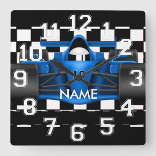 Horloge Carrée Course Drag Race Conception de voiture Mur Clock