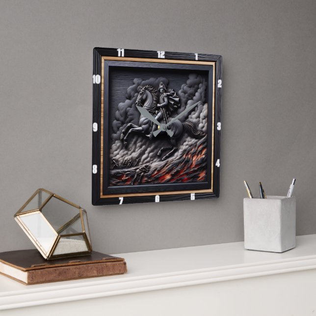 Horloge Carrée Course napoléonienne de la cavalerie (Bureau)