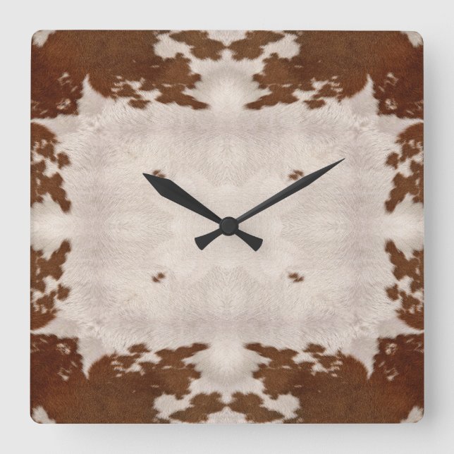 Horloge Carrée Cow Hide Pattern clock (Recto)