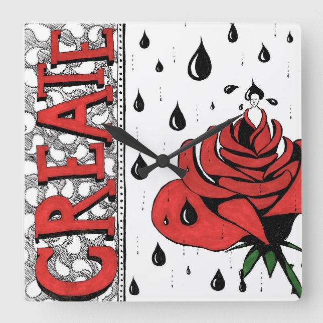 Horloge Carrée Create Clock (Recto)