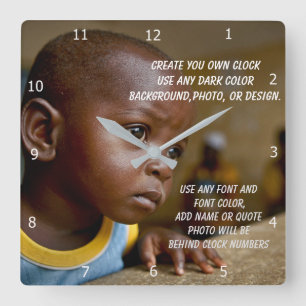 HORLOGE CARRÉE CREATE YOUR OWN SQUARE WALL CLOCK