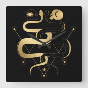 Horloge Carrée Créez votre propre Arcane d'or Amateurs Tarot