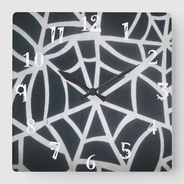 Horloge Carrée Créez votre propre Beau Blancs et Noirs (Recto)