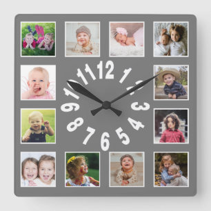 Horloge Carrée Créez votre propre collection de photos de famille