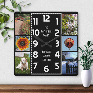 Horloge Carrée Créez votre propre collection photo Deco 6 en noi