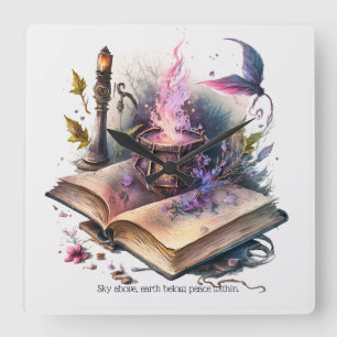 Horloge Carrée Créez votre propre livre d'orthographe magique de 