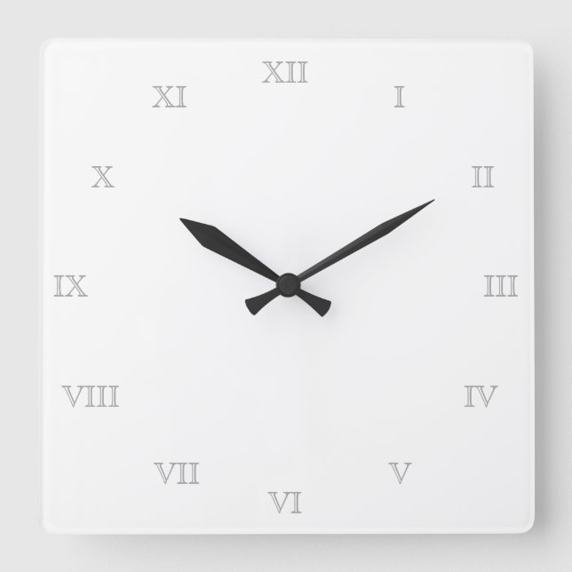 Horloge Carrée Créez votre propre modèle vierge de chiffres romai (Recto)