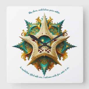 Horloge Carrée Créez votre propre Steampunk Castle Snowflake Yule
