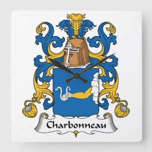 Horloge Carrée Crête de famille de Charbonneau