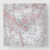 Cristaux diamant gris argenté en marbre PInk