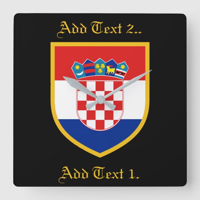 Horloge Carrée Croatia Flag Personalized (Recto)