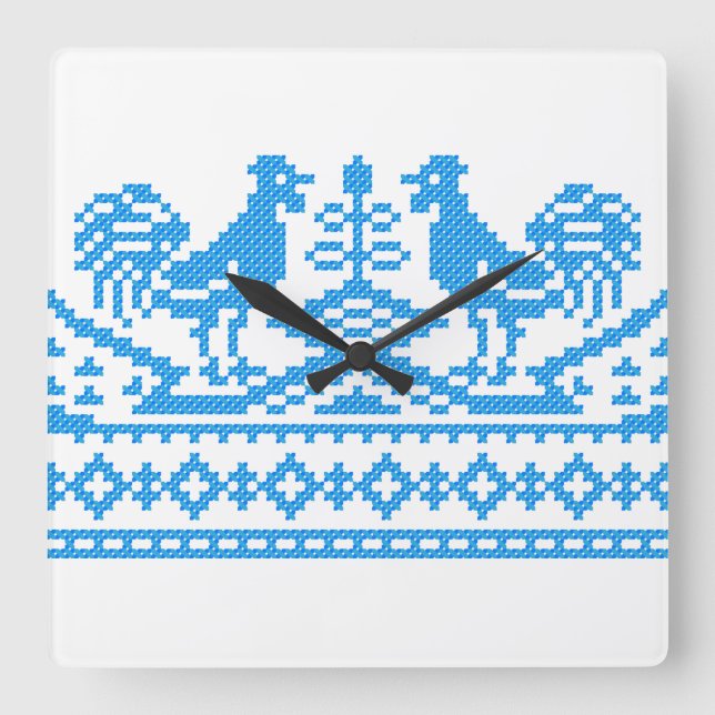 Horloge Carrée Cross-stitch (Recto)
