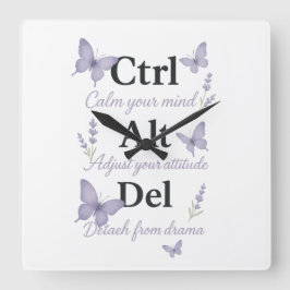 HORLOGE CARRÉE CTRL, ALT, DEL