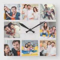 Custom Family Photo Collage Rustic Modern Wood