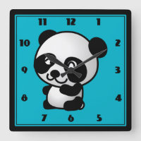 Cute black and white panda bear cartoon graphic