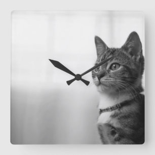 Horloge Carrée Cute chat