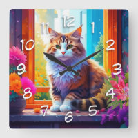 Cute chat assis dans la fenêtre de la ville Ai Art