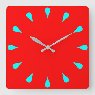Horloge Carrée Cyan