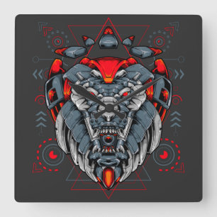 Horloge Carrée Cyborg Square Wall Clock