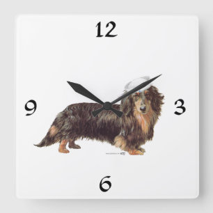 Horloge Carrée Dachshund Marin