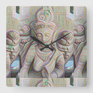 Horloge Carrée Dakinis découpés par pierre Thunder_Cove