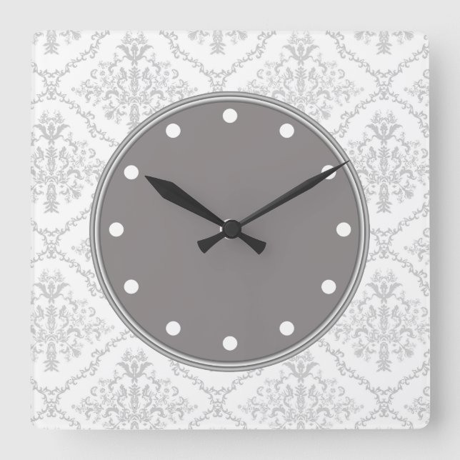 Horloge Carrée Damask Wall Clocks (Recto)