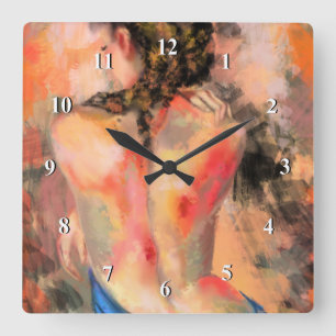 Horloge Carrée Dame sédule - Abstract Woman Body Painting