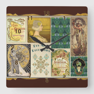 Horloge Carrée Dames Art Nouveau