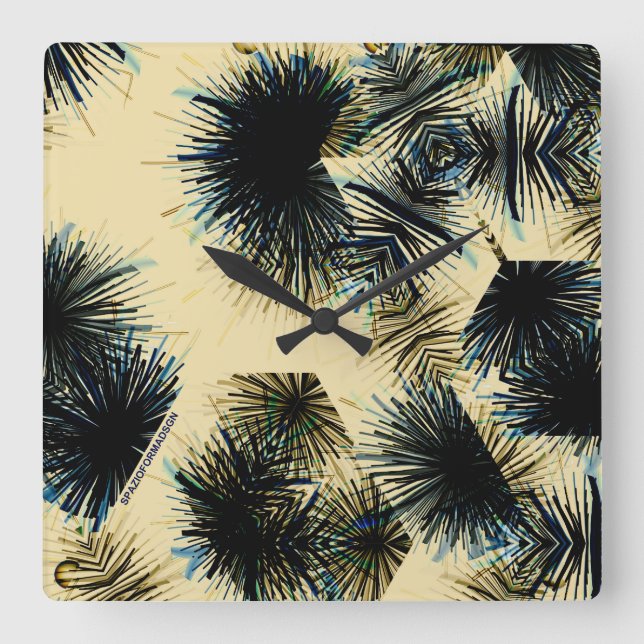 Horloge Carrée Dans l'ombre de la couleur beige (Recto)