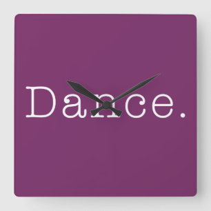 Horloge Carrée Danse. Modèle de la danse violette magenta