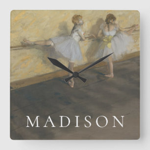 Horloge Carrée Danseurs d'Edgar Degas pratiquant au barre