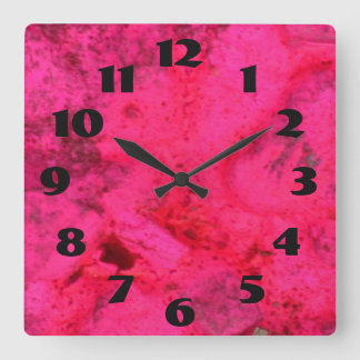 Horloge Carrée Dark Pink