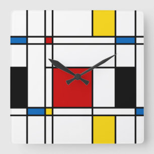 Horloge Carrée De Stijl Motif
