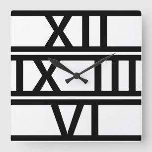 Horloge Carrée Déco numérique romaine