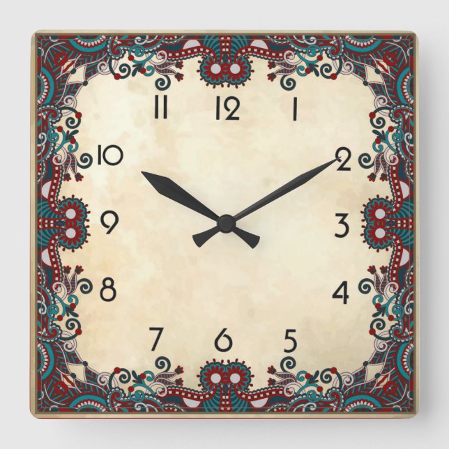 Horloge Carrée Decorative (Recto)