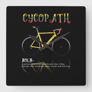 Horloge Carrée Définition Drôle Vélo Addict Cadeau pour