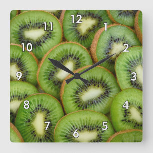 Horloge Carrée Délicieuses tranches KiWi