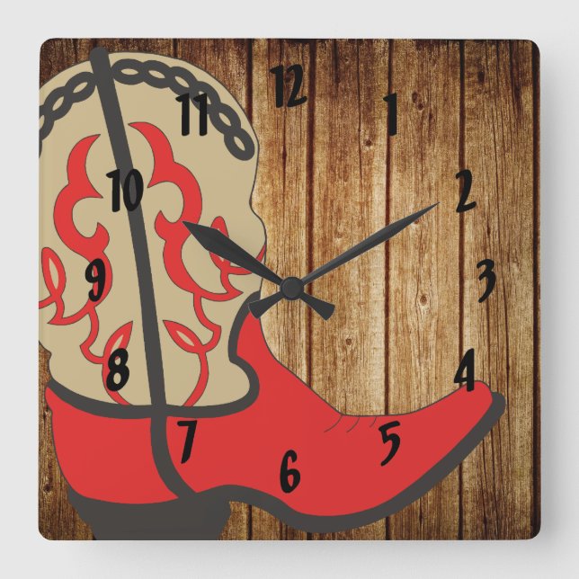 Horloge Carrée Démarrage Red Cowboy (Recto)