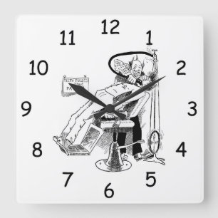 Horloge Carrée Dentiste amusant croquis