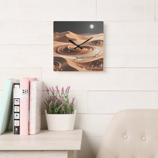 Horloge Carrée Desert Sands Wall Clock (Salle de lecture)