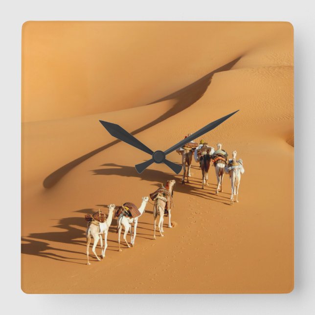 Horloge Carrée Deserts | Tuareg Walk with Camels (Recto)