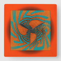 Design abstrait flotté en orange with aqua