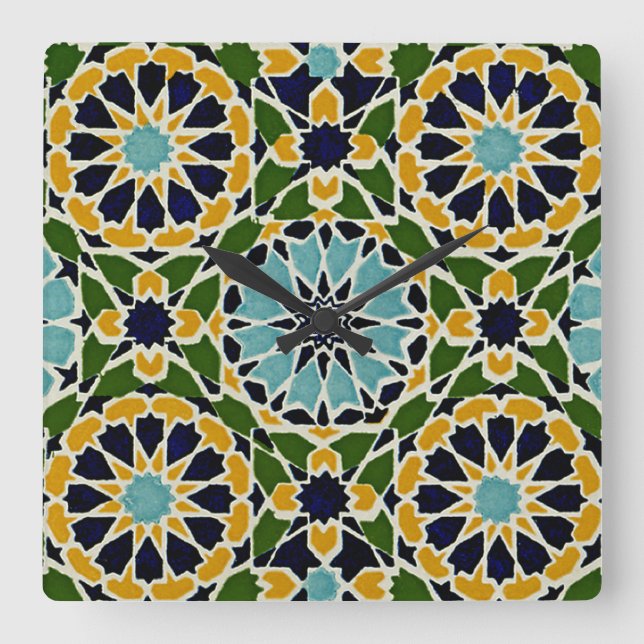 Horloge Carrée Design arabe #10 à Emporio Moffa (Recto)