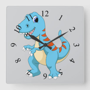 Horloge Carrée Dessin animé de dinosaure