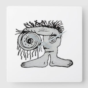 Horloge Carrée Dessin de création d'Imaginaires bizarres