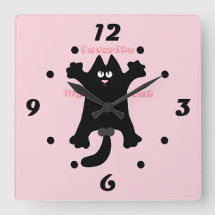 Horloge Carrée #dessin humoristique #drôle #chat jeter un oreille