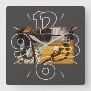 Horloge Carrée Détendez-vous sous le soleil d'automne