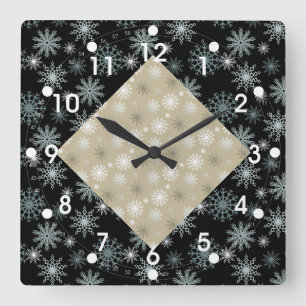 Horloge Carrée Deux ont modifié la tonalité des flocons de neig