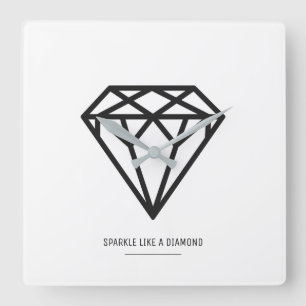 Horloge Carrée Diamant
